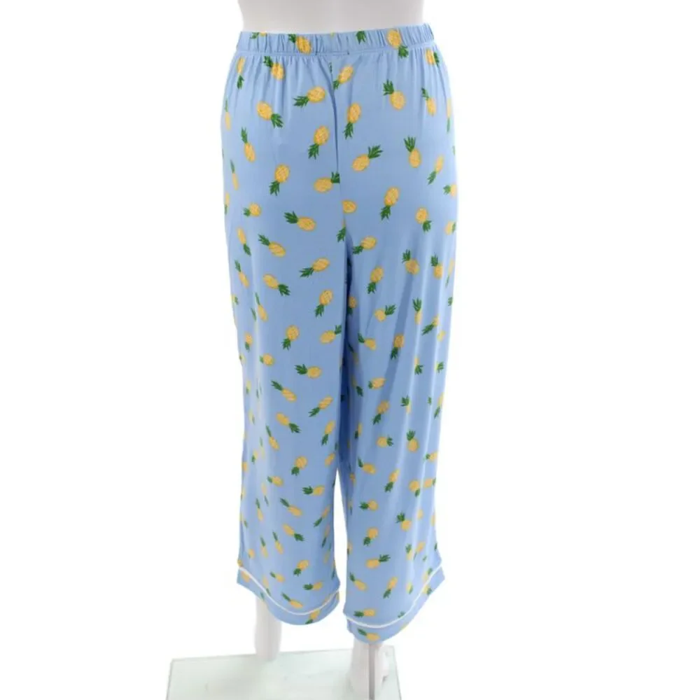 Kate Spade Women's Short Sleeves Two Piece Fruit Print Pajama Set Size 1X